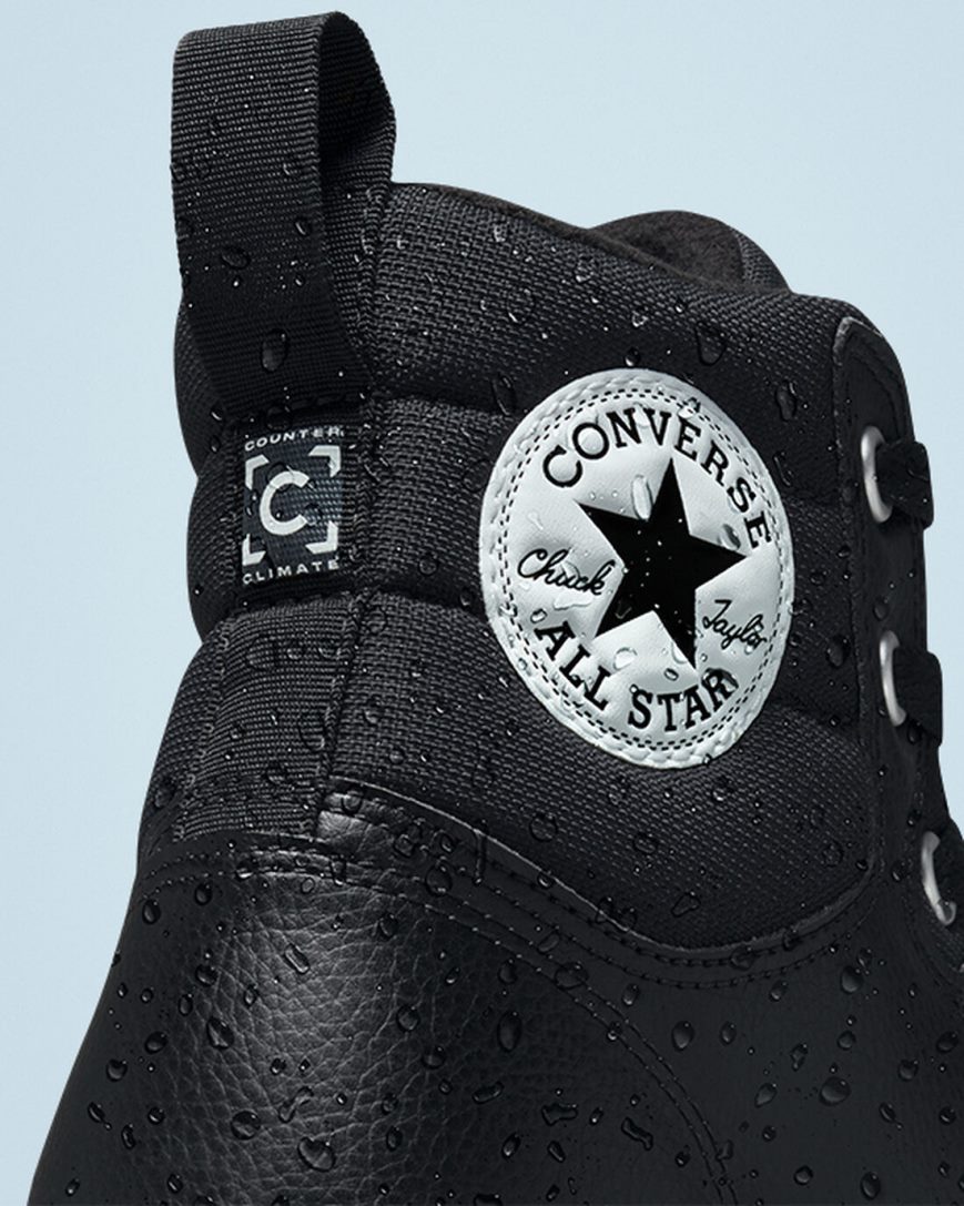 Botas de Inverno Converse Chuck Taylor All Star Berkshire Cano Alto Masculino Pretas Branco Pretas | PT C0T8P43